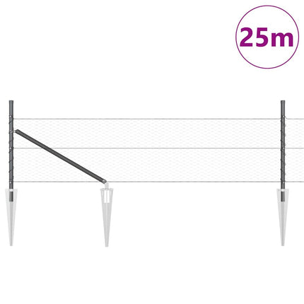 Udendørs sekskantet hegn med stolpe 25 x 0,4 m PVC-belagt stål