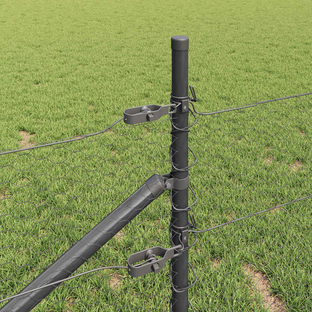 Svejset trådhegn med spidser 25 x 0,5 m (B x H) PVC-belagt stål
