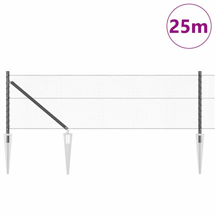 Udendørs sekskantet hegn med stolpe 25 x 0,6 m PVC-belagt stål