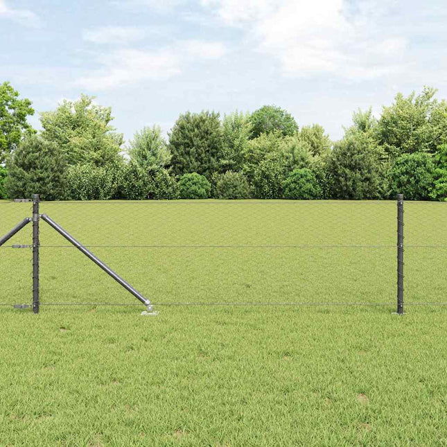 Udendørs sekskantet hegn med stolpe 25 x 0,6 m PVC-belagt stål
