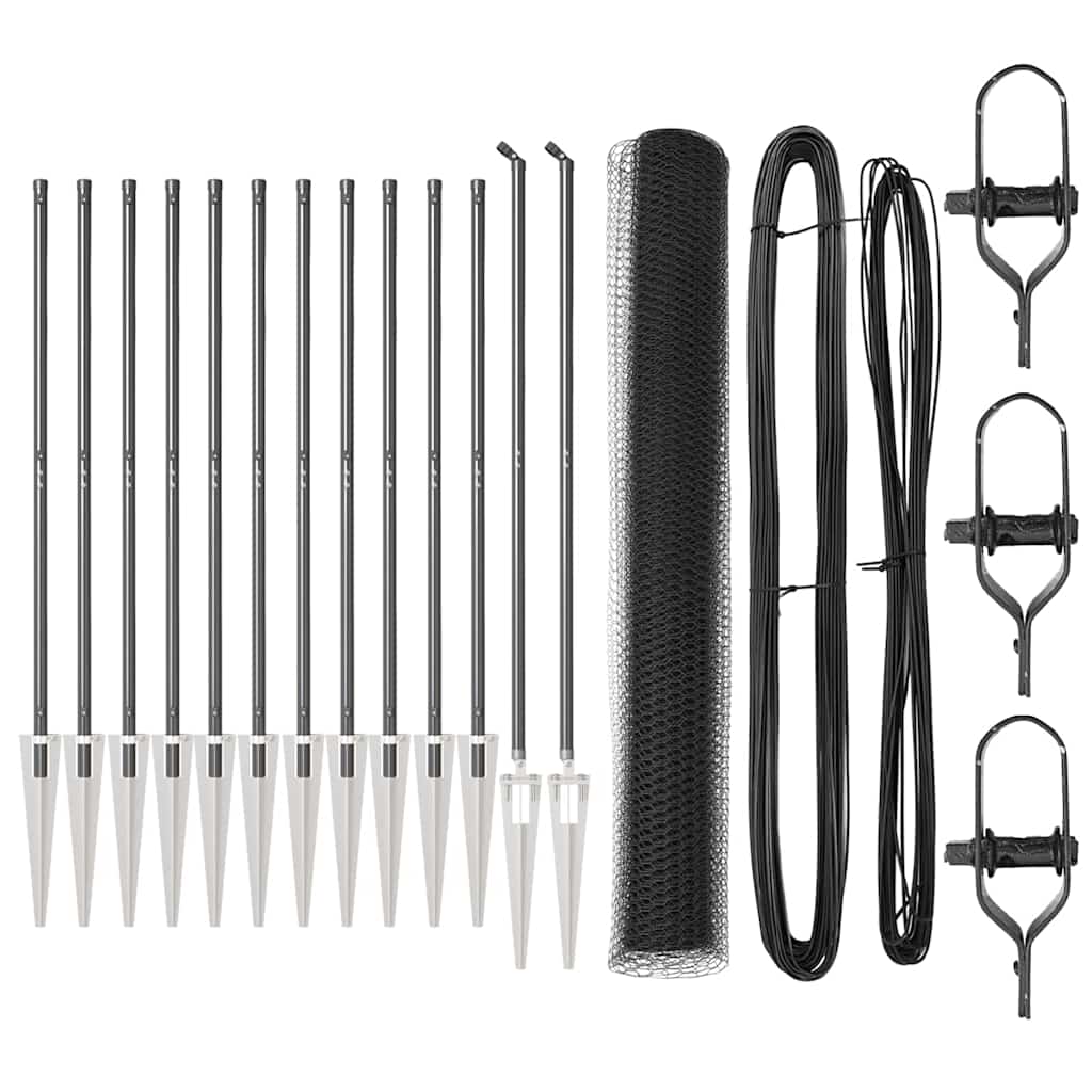 Svejset trådhegn med spidser 25 x 1,2 m (B x H) PVC-belagt stål