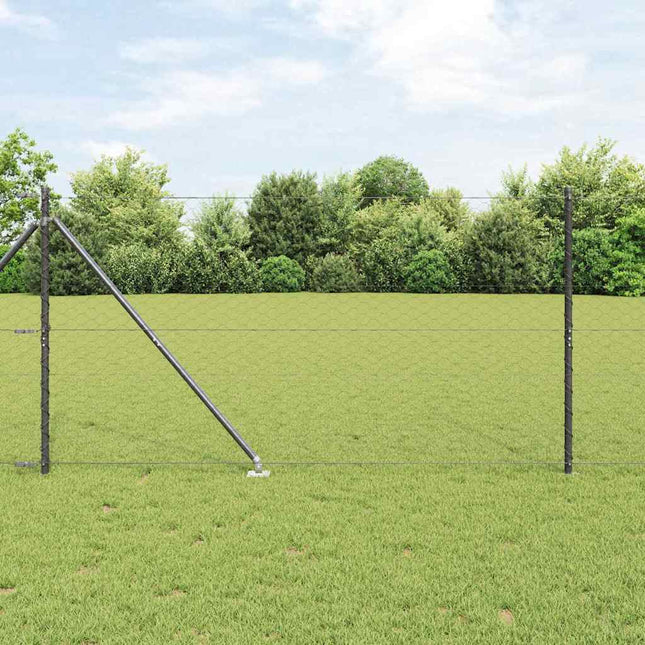 Udendørs sekskantet hegn med stolpe 25 x 1,2 m PVC-belagt stål