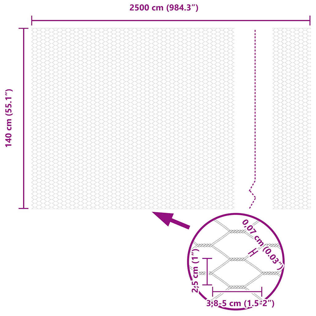 Svejset trådhegn med spidser 25 x 1,4 m (B x H) PVC-belagt stål