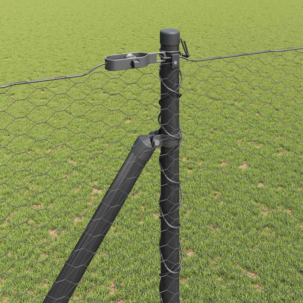 Svejset trådhegn med spidser 25 x 1,5 m (B x H) PVC-belagt stål