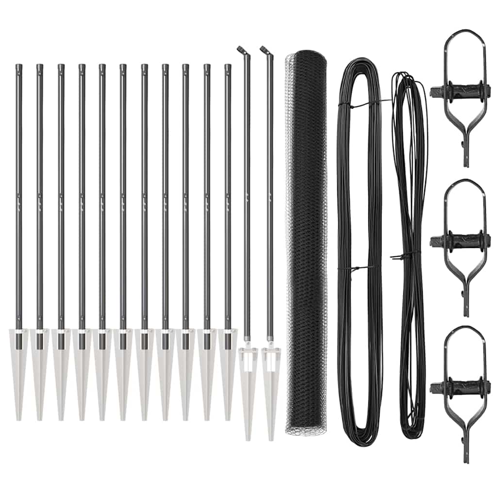 Svejset trådhegn med spidser 25 x 1,5 m (B x H) PVC-belagt stål