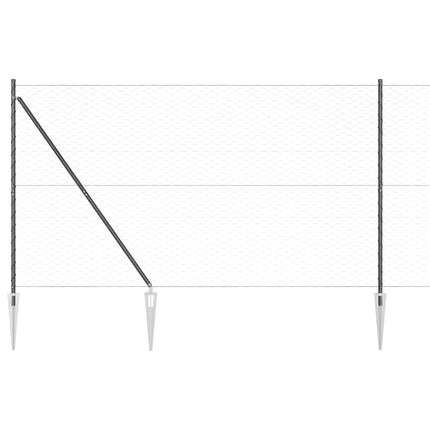 Udendørs sekskantet hegn med stolpe 25 x 1,5 m PVC-belagt stål