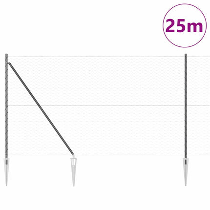 Udendørs sekskantet hegn med stolpe 25 x 1,5 m PVC-belagt stål