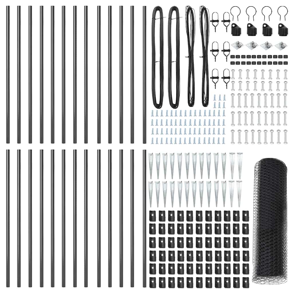Svejset trådhegn med spidser 50 x 0,5 m (B x H) PVC-belagt stål