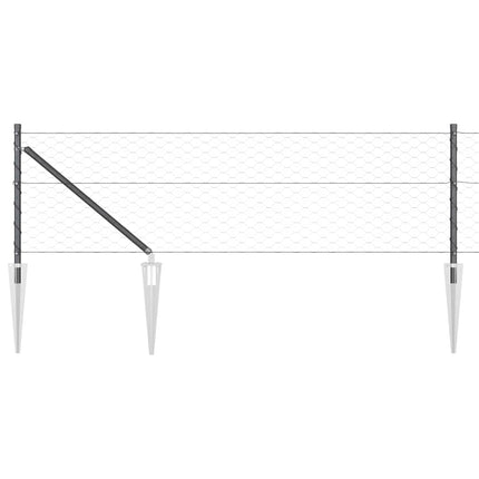 Udendørs sekskantet hegn med stolpe 50 x 0,6 m PVC-belagt stål