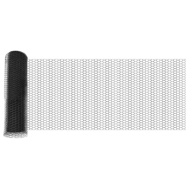 Udendørs sekskantet hegn med stolpe 50 x 0,8 m PVC-belagt stål