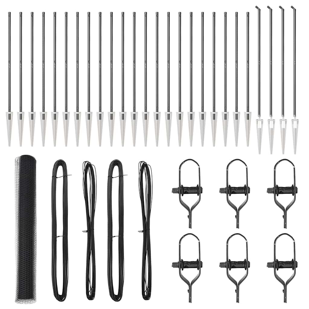 Svejset trådhegn med spidser 50 x 1,4 m (B x H) PVC-belagt stål