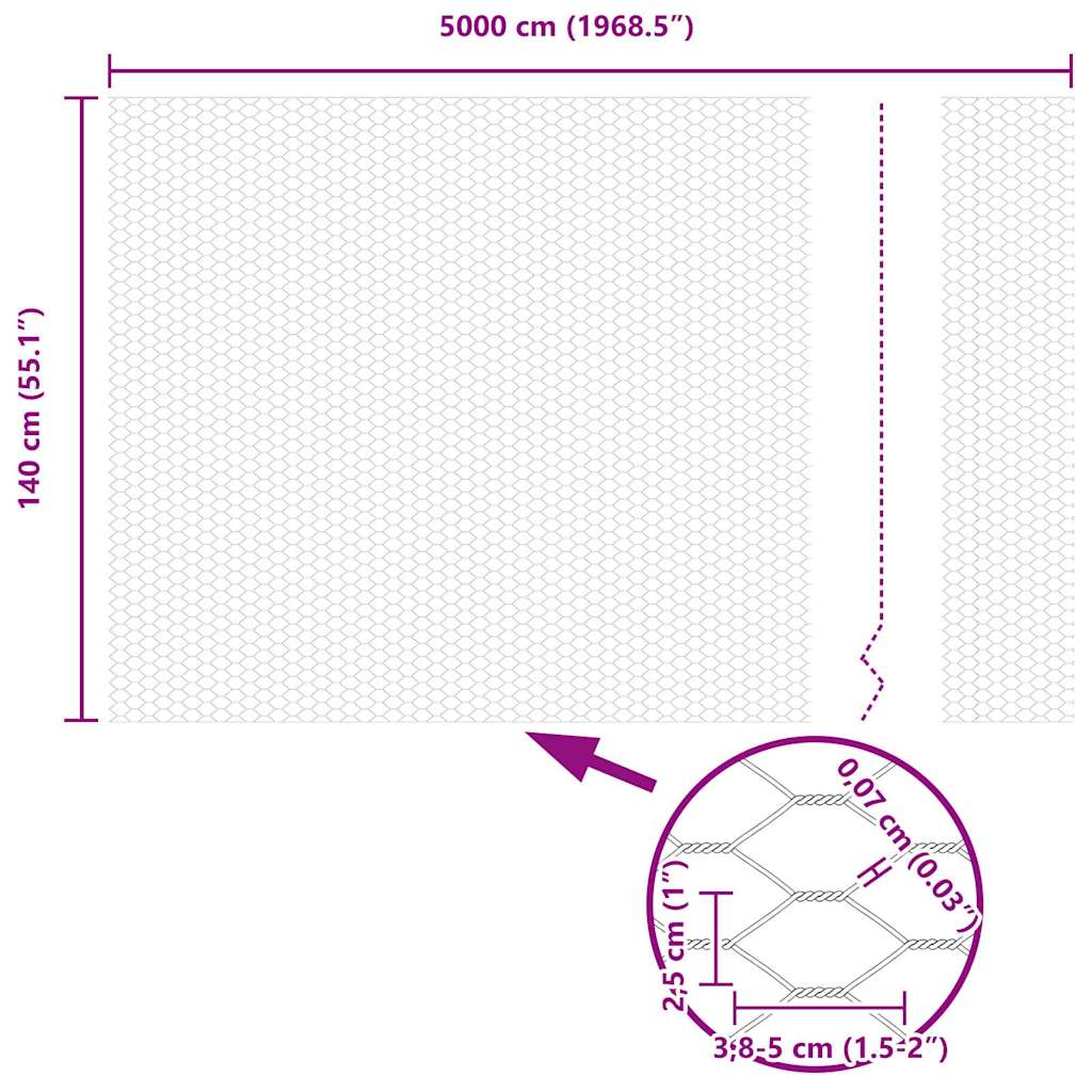 Svejset trådhegn med spidser 50 x 1,4 m (B x H) PVC-belagt stål