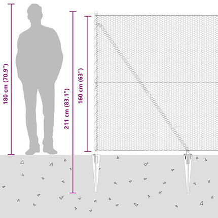 Udendørs sekskantet hegn med stolpe 50 x 1,6 m PVC-belagt stål