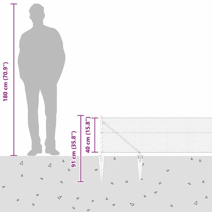 Udendørs sekskantet hegn med stolpe 100 x 0,4 m PVC-belagt stål
