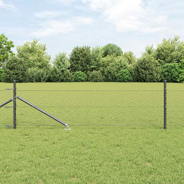 Udendørs sekskantet hegn med stolpe 100 x 0,4 m PVC-belagt stål