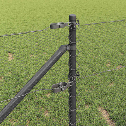Udendørs sekskantet hegn med stolpe 100 x 0,6 m PVC-belagt stål