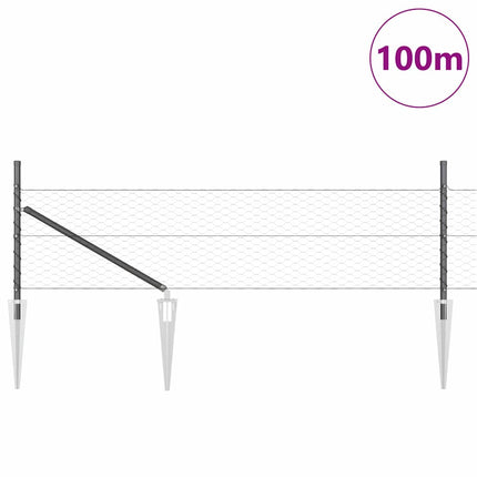 Udendørs sekskantet hegn med stolpe 100 x 0,8 m PVC-belagt stål