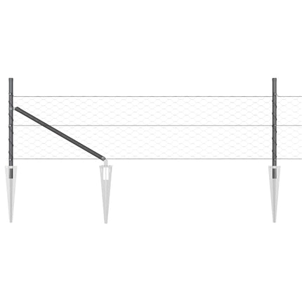 Udendørs sekskantet hegn med stolpe 100 x 0,8 m PVC-belagt stål
