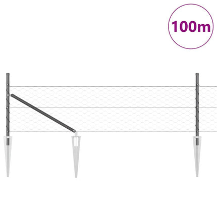 Udendørs sekskantet hegn med stolpe 100 x 0,8 m PVC-belagt stål