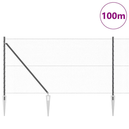 Udendørs sekskantet hegn med stolpe 100 x 1 m PVC-belagt stål