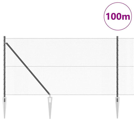 Udendørs sekskantet hegn med stolpe 100 x 1,2 m PVC-belagt stål