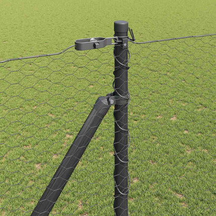 Udendørs sekskantet hegn med stolpe 100 x 1,6 m PVC-belagt stål