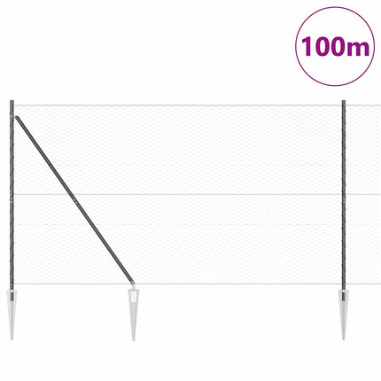 Udendørs sekskantet hegn med stolpe 100 x 1,6 m PVC-belagt stål