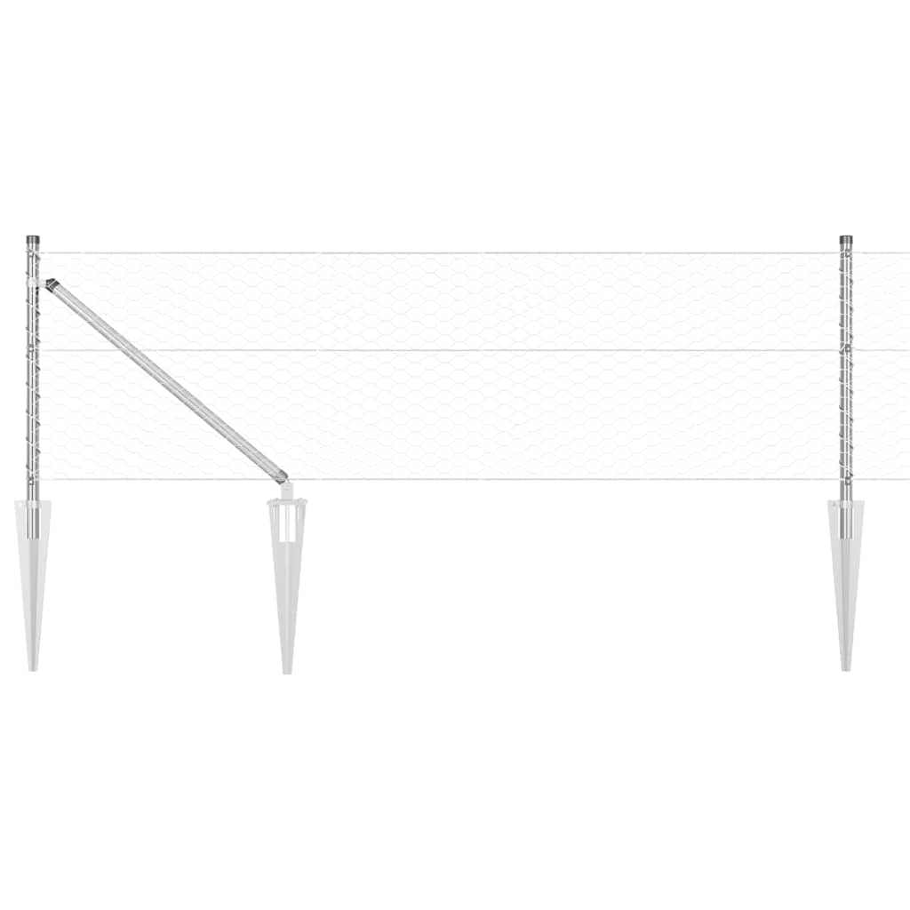 Svejset trådhegn med spidser 10 x 0,6 m (B x H)