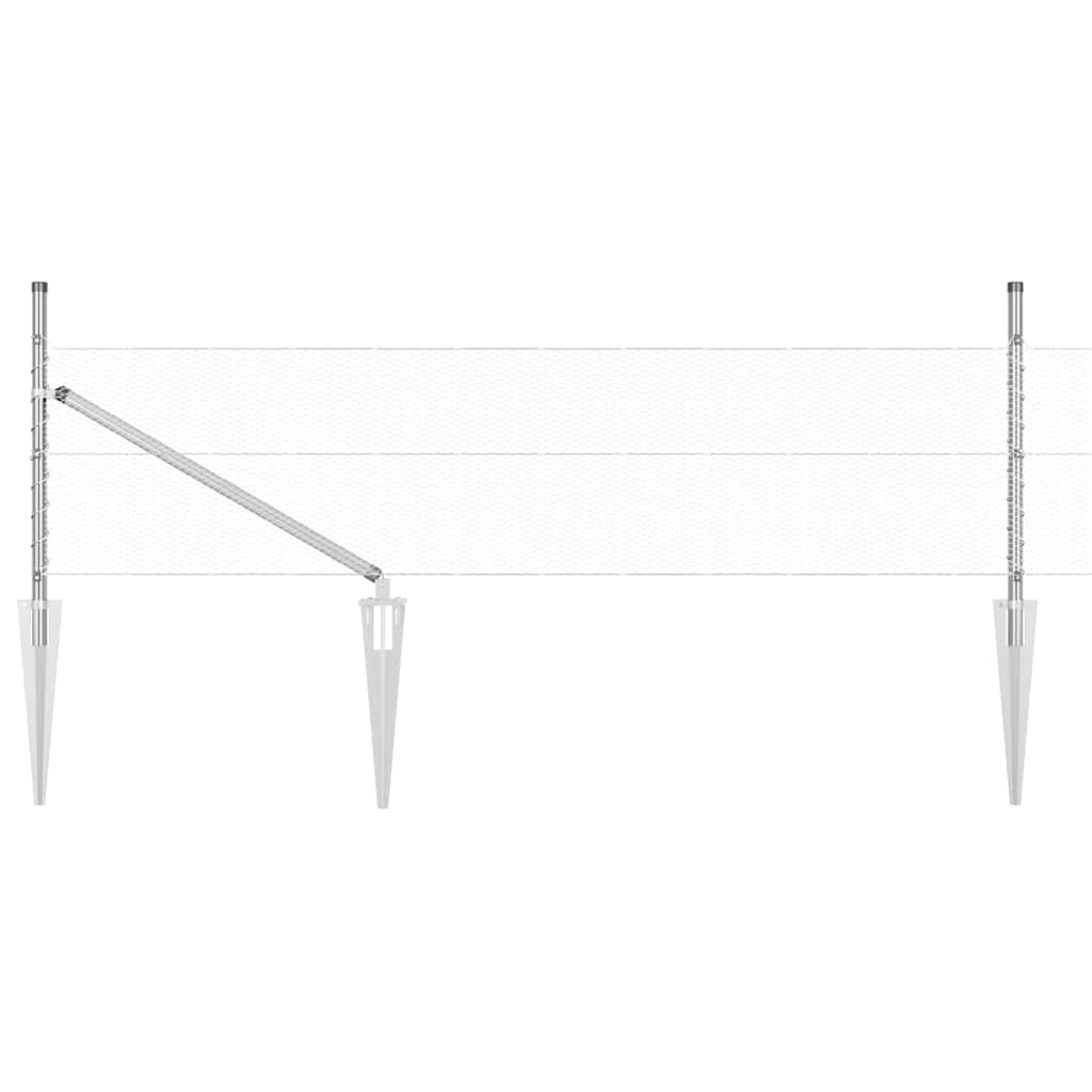 Svejset trådhegn med spidser 10 x 0,8 m (B x H)