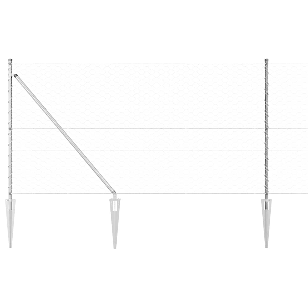 Svejset trådhegn med spidser 10 x 1 m (B x H)
