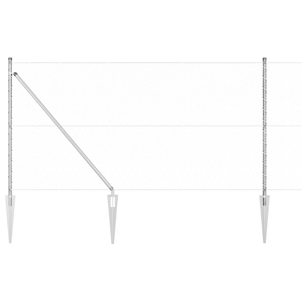 Hegnspæl Sølv 10 x 1,2 m (25 mm net) Stål