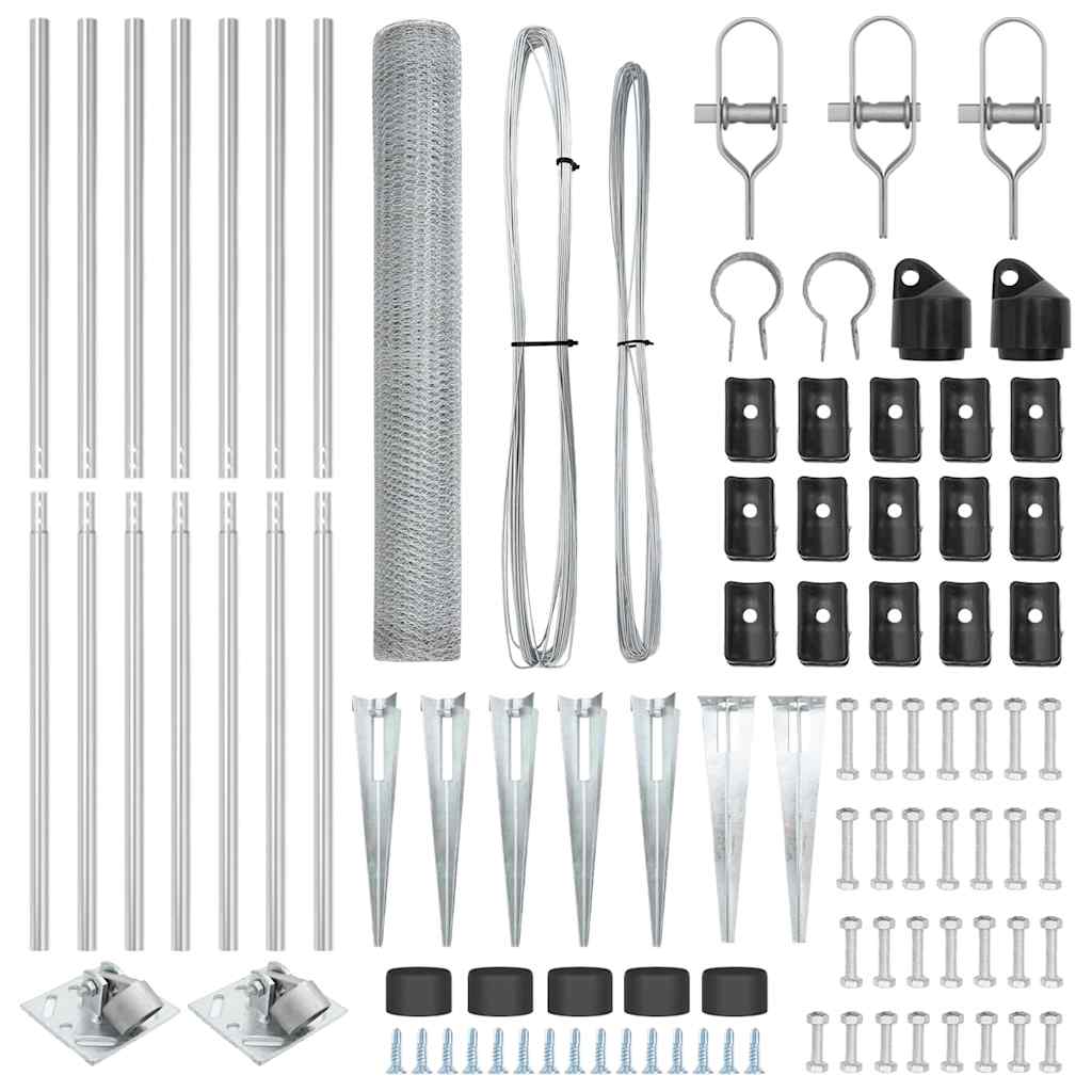 Hegnspæl Sølv 10 x 1,2 m (25 mm net) Stål