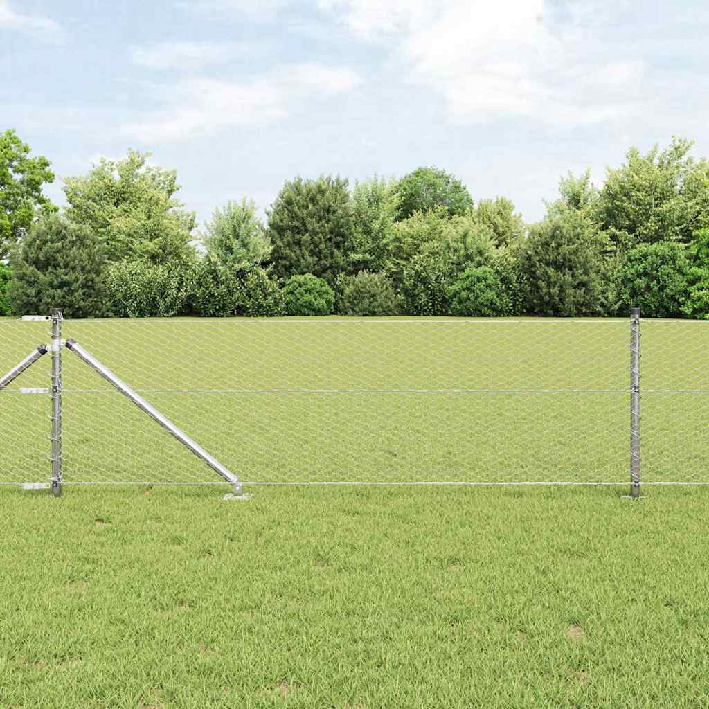 Hegnspæl Sølv 25 x 0,6 m (25 mm mesh) Stål