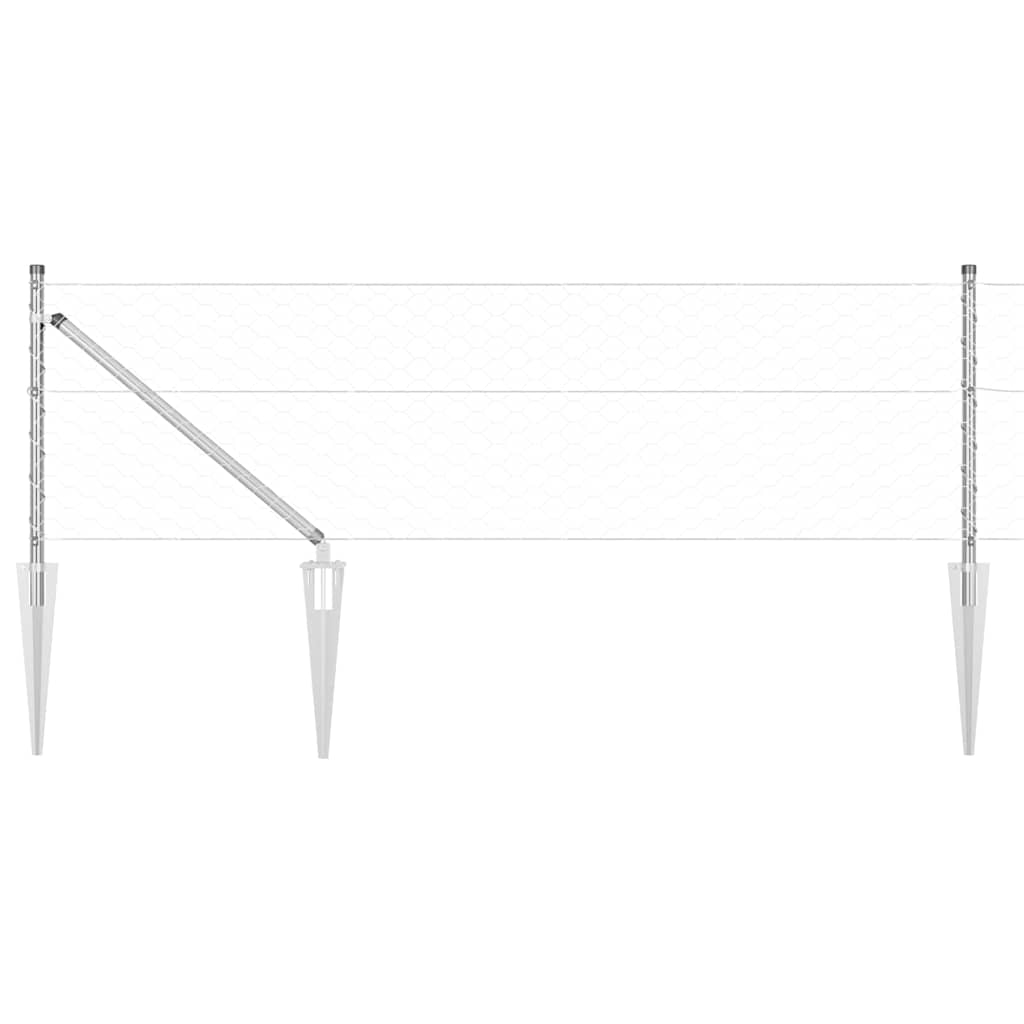 Svejset trådhegn med spidser 25 x 0,6 m (B x H)