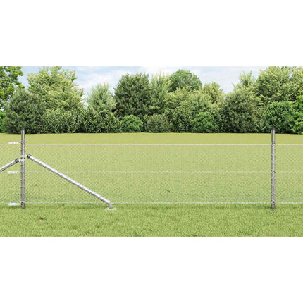 Udendørs sekskantet hegn med stolpe 25 x 0,8 m Sølv Mesh