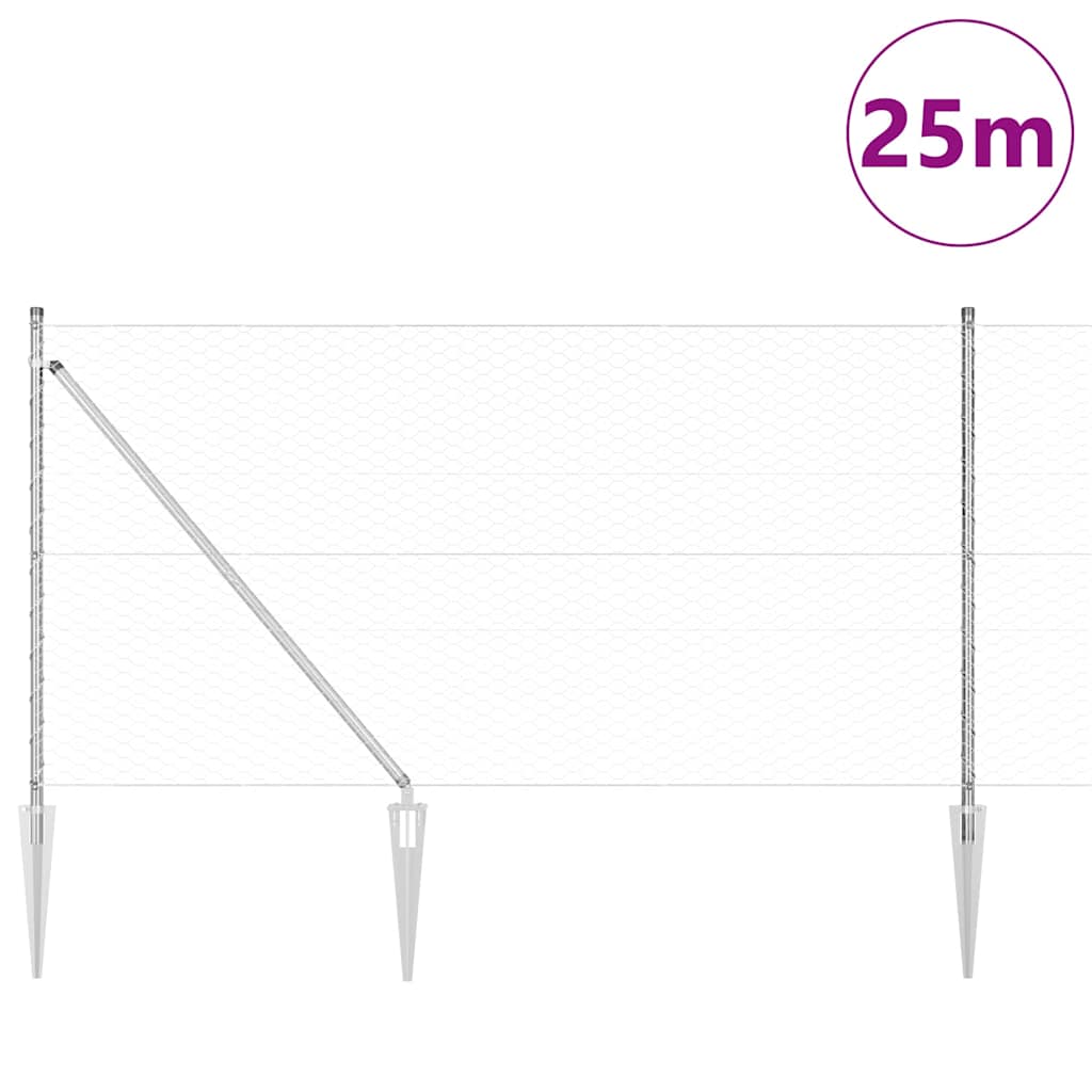 Svejset trådhegn med spidser 25 x 1 m (B x H)