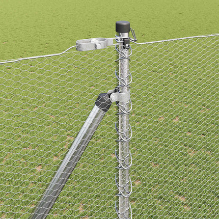 Udendørs sekskantet hegn med stolpe 25 x 1,5 m Sølv Mesh