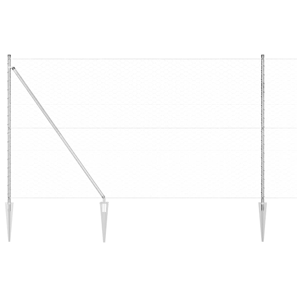 Svejset trådhegn med spidser 25 x 1,5 m (B x H)
