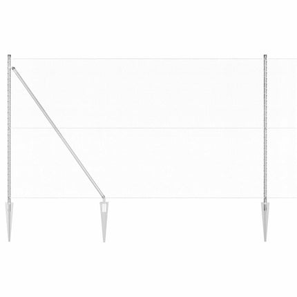 Udendørs sekskantet hegn med stolpe 25 x 1,6 m Sølv Mesh