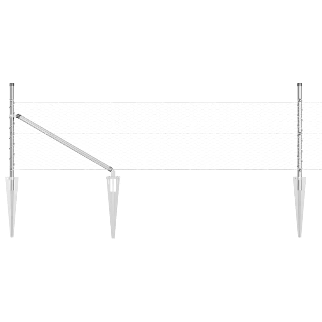 Svejset trådhegn med spidser 50 x 0,5 m (B x H)