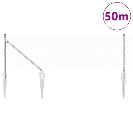 Udendørs sekskantet hegn med stolpe 50 x 0,6 m Sølv Mesh