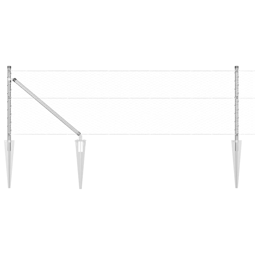 Svejset trådhegn med spidser 50 x 0,6 m (B x H)