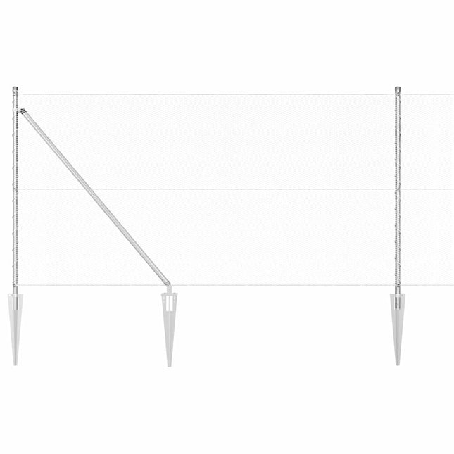 Sekskantet hegn med stolpe 50 x 1,4 m Galvaniseret stål Sølv
