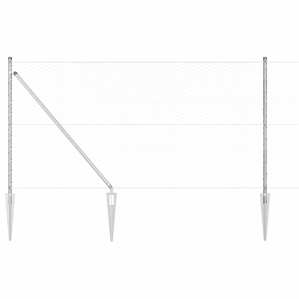 Svejset trådhegn med spidser 50 x 1,4 m (B x H)