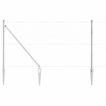 Udendørs sekskantet hegn med stolpe 50 x 1,4 m Sølv Mesh