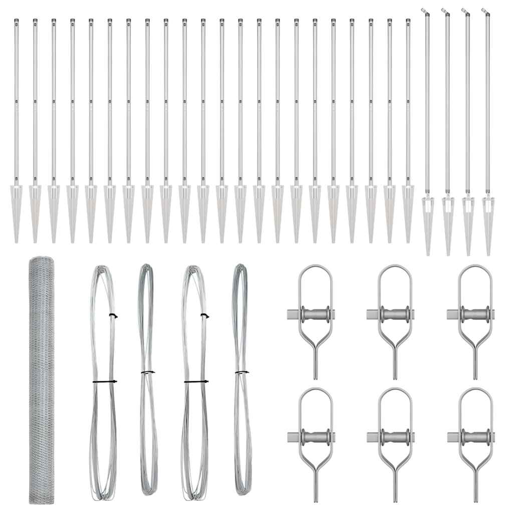 Hegnspæl Sølv 50 x 1,6 m (25 mm net) Stål