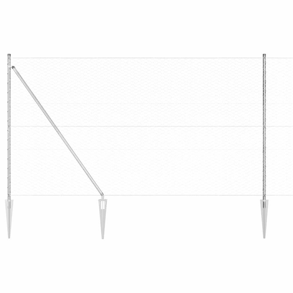 Svejset trådhegn med spidser 50 x 1,6 m (B x H)