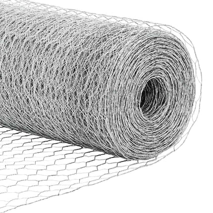 Sekskantet hegn med stolpe 100 x 0,6 m Galvaniseret stål Sølv