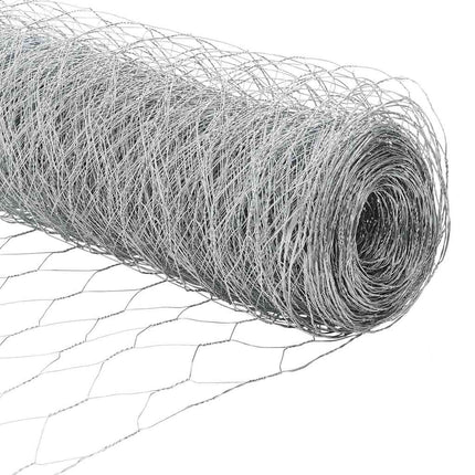 Sekskantet hegn med stolpe 100 x 0,8 m Galvaniseret stål Sølv