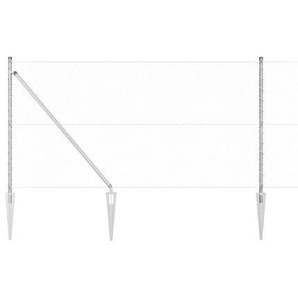 Udendørs sekskantet hegn med stolpe 100 x 1,2 m Sølv Mesh